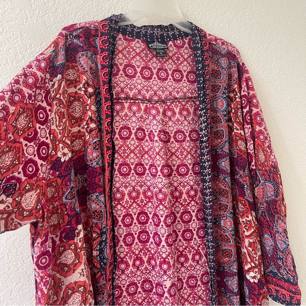 Angie Pink and Blue Patterned Cardigan - Picture 3 of 4